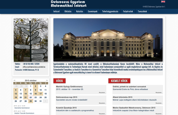 Debreceni Egyetem Matematikai Intézet honlapja
