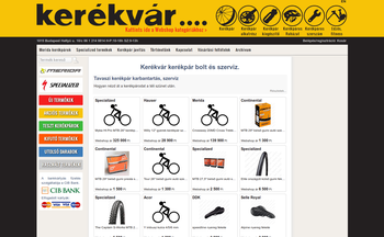 Kerékvár kerékpárbolt honlapja